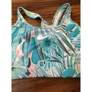 Nike Floral Tropical Palm Leaf Racerback Mesh Green Size M